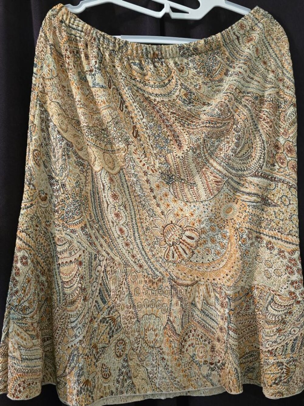 L Unbranded (Notations Sport) Yellow Brown Orange Paisley with Elastic waistband